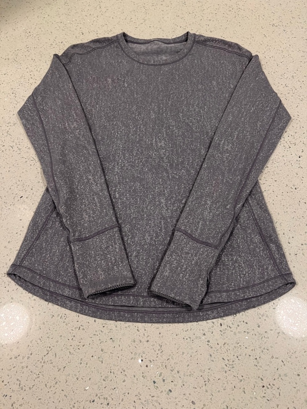 LULULEMON Outrun Running Long Sleeve Crewneck Top | Jacquard Ice Grey Size 4